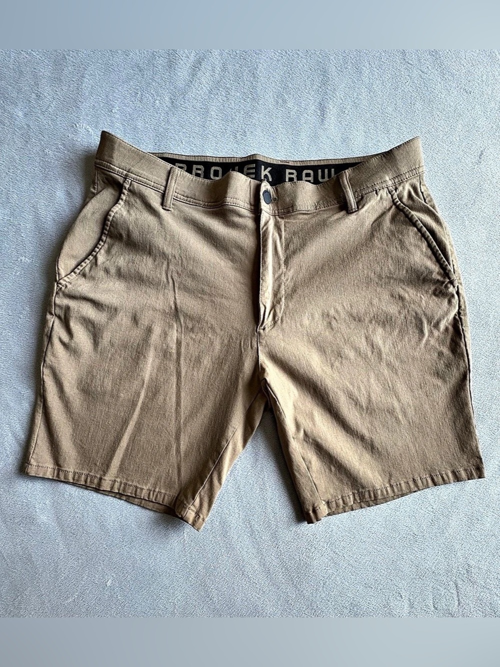Projek Raw Classic Fit Shorts Flat Front Shorts Brown Waist 36
